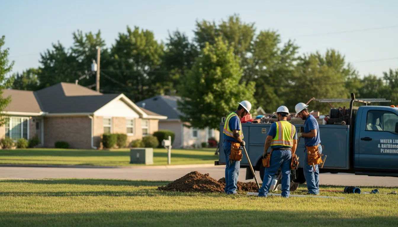 Residential water line and bathroom plumbing service in Cumberland, IA
